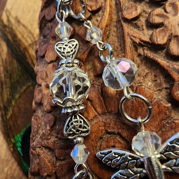 Angel PurseCharm Dragonfly BagCharm Celtic Heart Bag Clip on Crystal Suncatcher - Picture 6 of 16